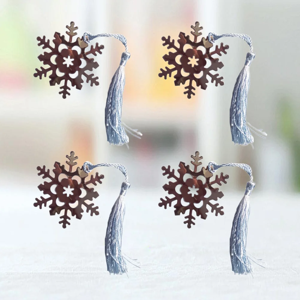 

4Pcs Metal Snowflake Shaped Tassels Chinese Style Classic Snow