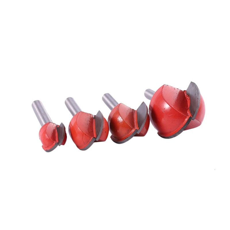 

HOT-4Pcs/Set 6Mm Shank Round Nose Cove Box Wood Router Bit Shaker Woodworking Tools Cutter For Wood