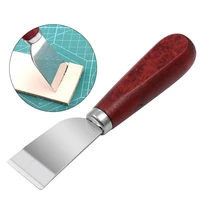 diy craft leather trimming knife leather carving tool with wooden handle craft knife sharping skiving tool thinning shovel