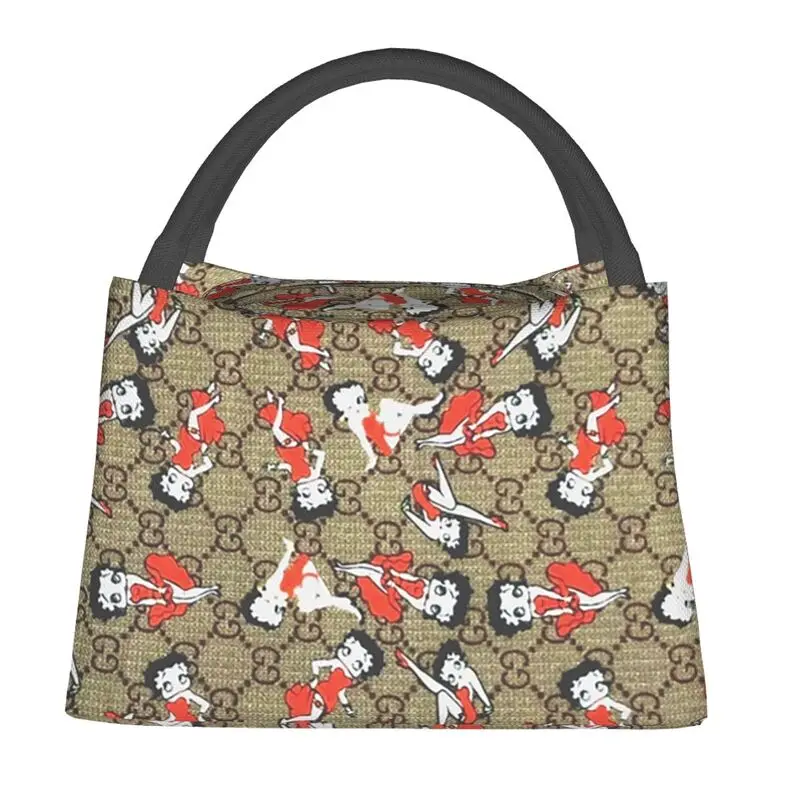 

Boop Bettys Collage Insulated Lunch Tote Bag for Women Resuable Cooler Thermal Food Lunch Box Work Travel