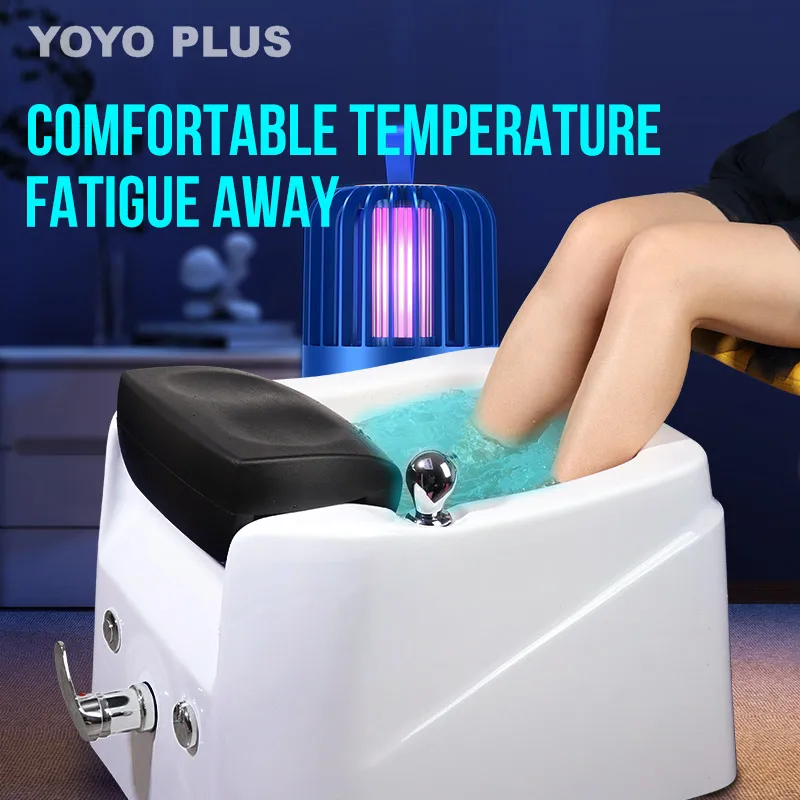 

Foot Bath Basin For Beauty Salon Acrylic Massage Surfing Lights Water Foot Therapy Basin Pedicur Bowl Foot Spa Pedicure Machine