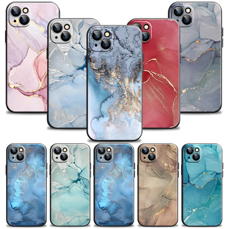 

Marble Phone Case For Apple iPhone 13 12 11 Pro 12 13 Mini X XR XS Max SE 6 6s 7 8 Plus Carcasa Coque Liquid Silicon Soft Back