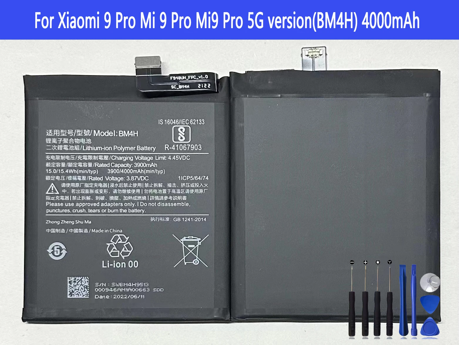 BM4H Battery For Xiaomi 9 Pro Mi 9 Pro Mi9 Pro 5G version Repair Part Original Capacity Phone Batteries Bateria
