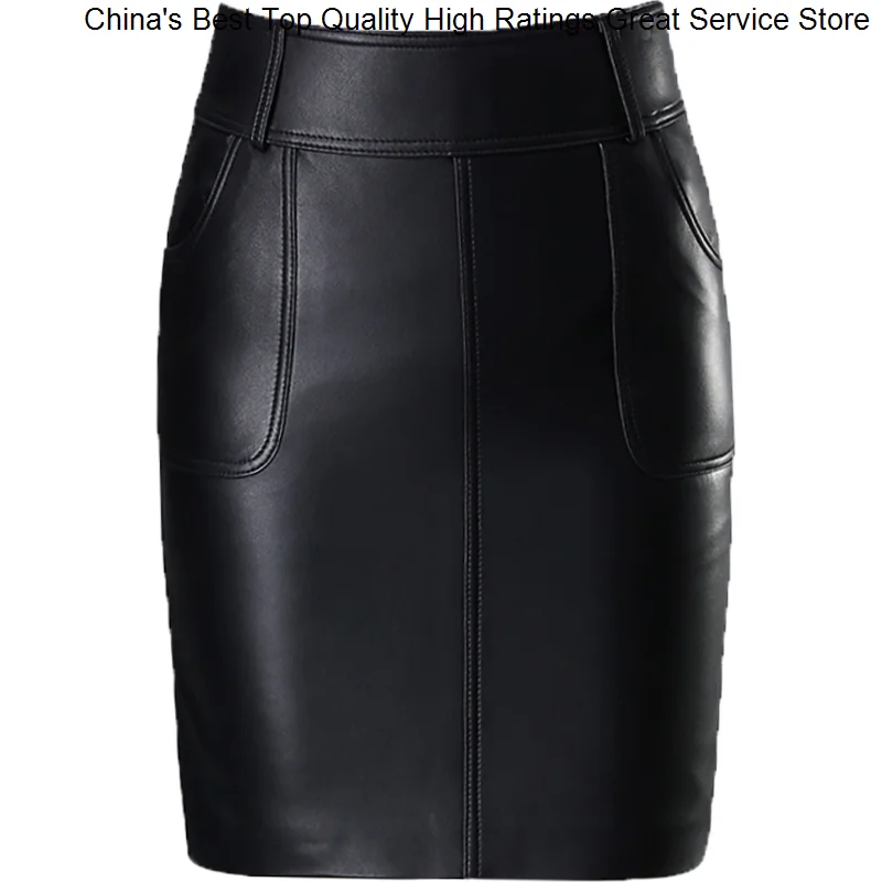 

Bodycon Mini Hwitex A Woman Line Sexy Female High Waist Pencil Genuine leather Short Skirt Ladies Bottom HW3201