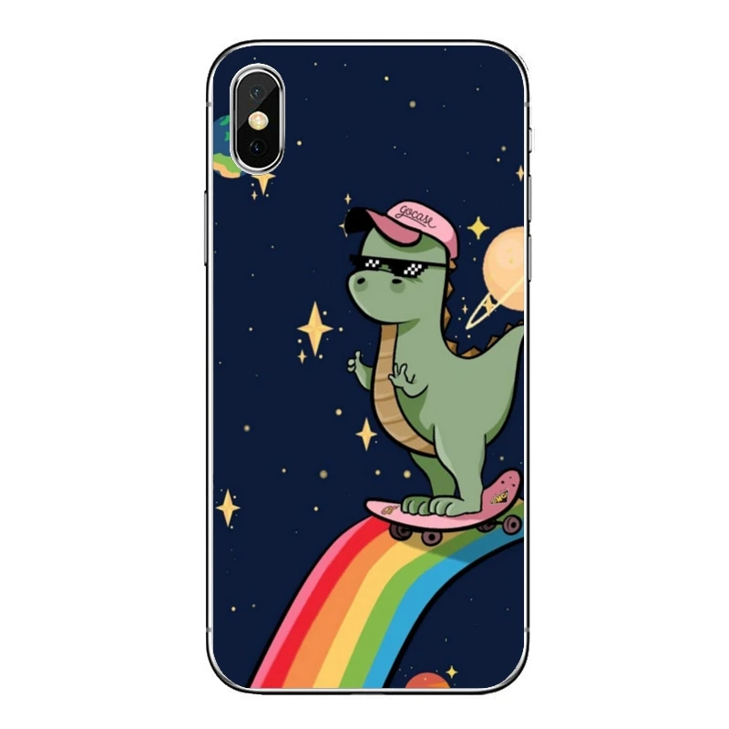 Пара прозрачных чехлов с динозавром для телефона Huawei P20 P30 P40 P50 Pro P10 P9 Lite Y5 Y6 Y9 P Smart
