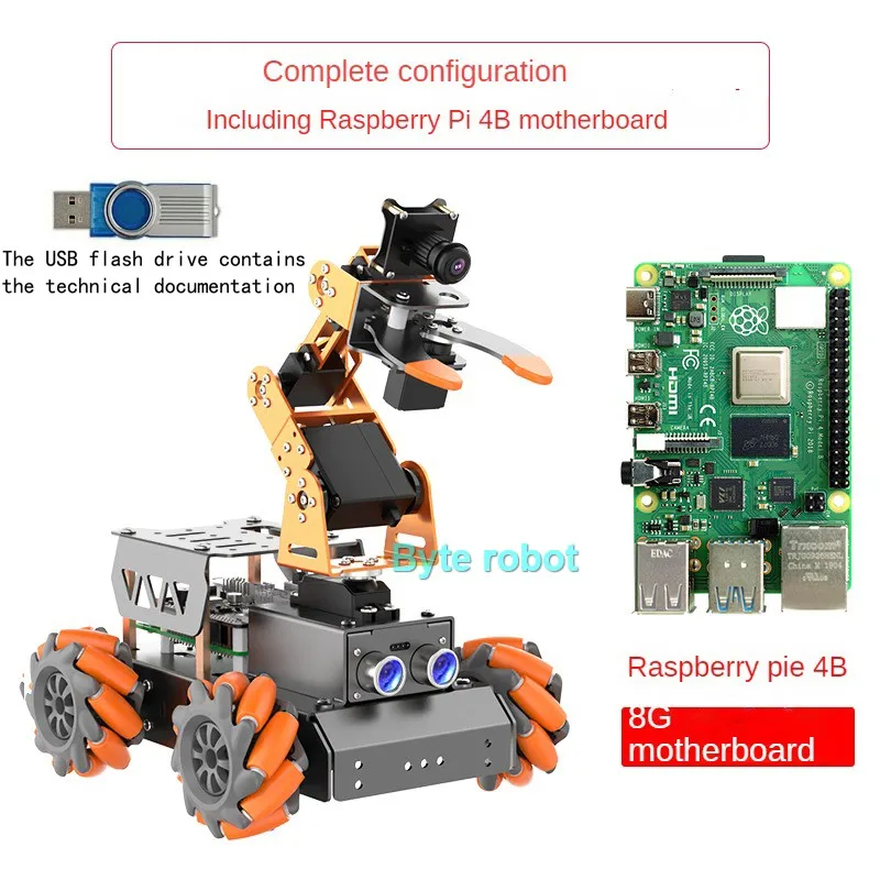 MasterPi Vision AI робот с открытым исходным кодом 4WD робот-автомобиль платой для Raspberry Pi