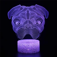 dog pekingese mangy 3d lamp acrylic usb led nightlights neon sign christmas decorations for home bedroom birthday gifts