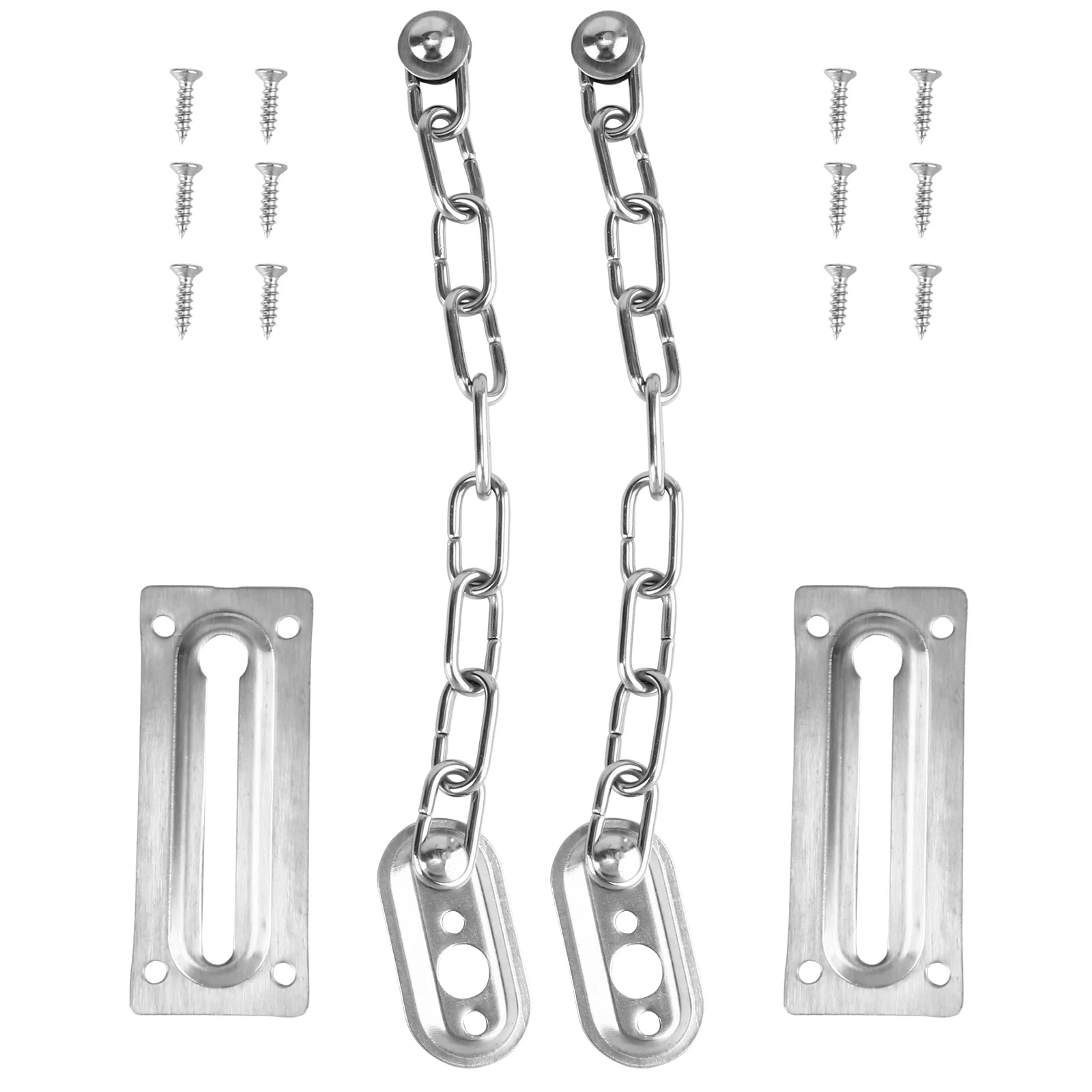 

2 Pcs Door Chain Lock Stainless Steel Chain Guard Heavy Duty Door