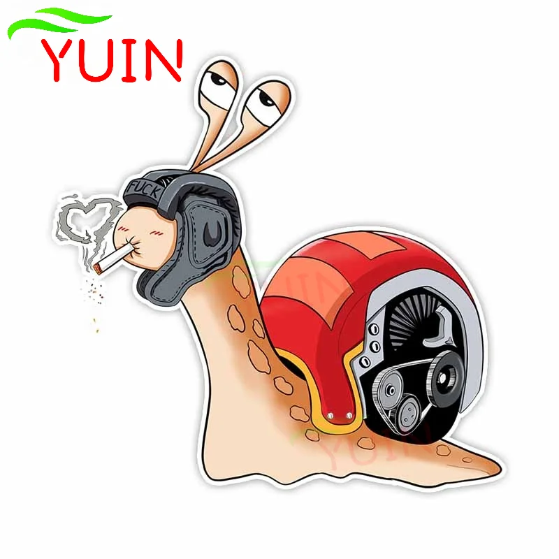 

YUIN Fashion Car Sticker Cartoon Personality Snail Decals PVC Bumper Decoration Accessories Motorcycle Waterproof Decal 17*16cm