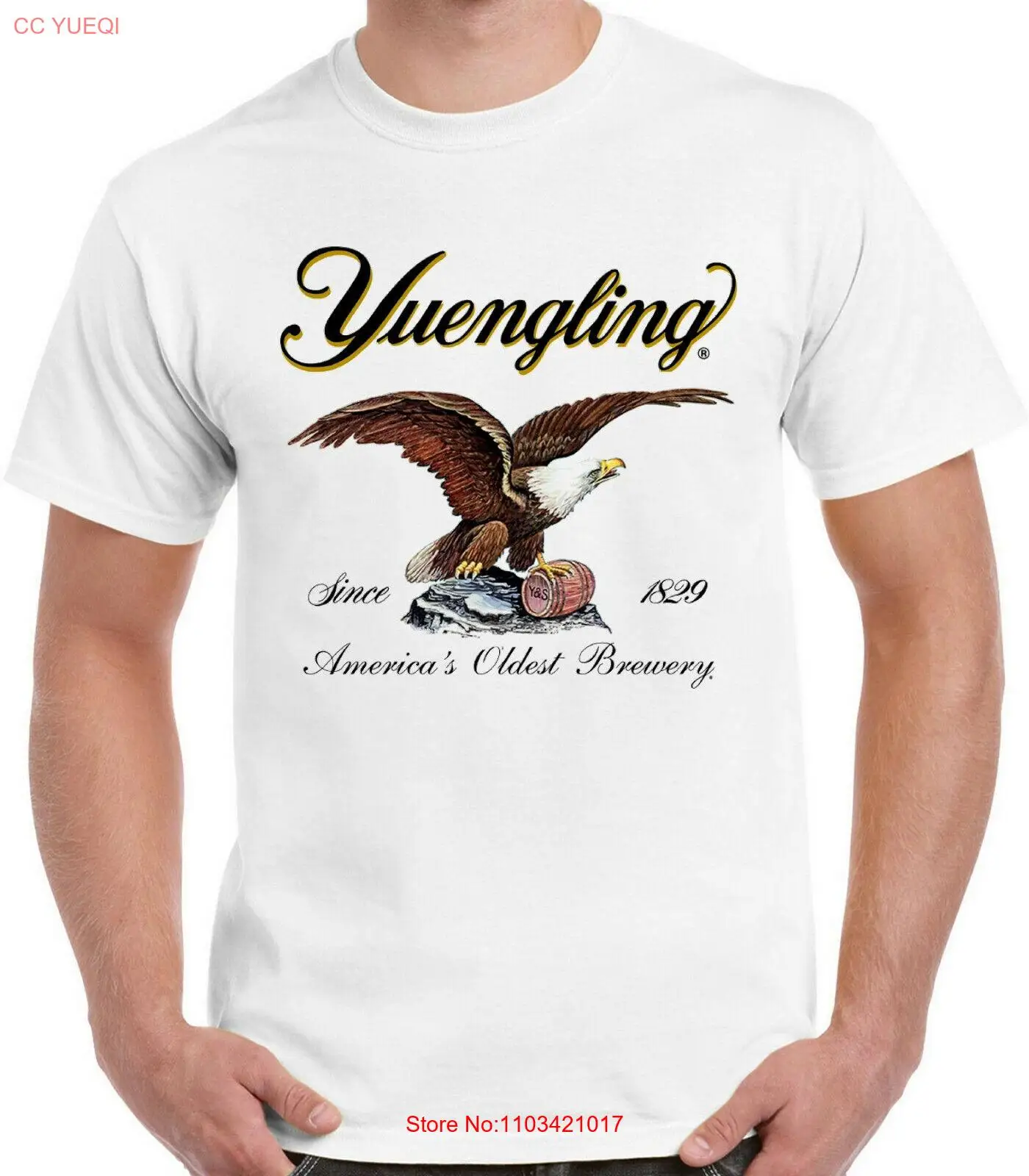 Футболка с изображением пива Yuengling. Тяжелый хлопок