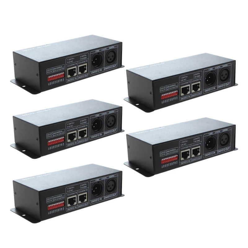 

5X DMX 512 4CH X 8A Decoder LED Controller 4 Channel Driver RGBW LED Tape DC 12V - 24V