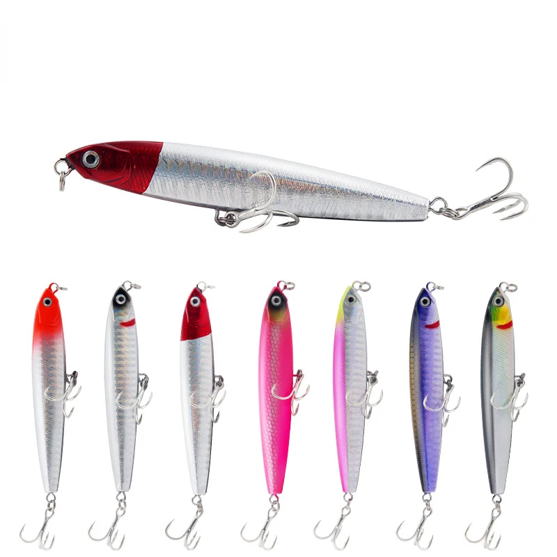 

Far Throwing Sinking Water Ghost Pencil Luya Bait Four Times Blood Slot Hook Fake Bait Artificial Bait Warped Bass Fishing Gear