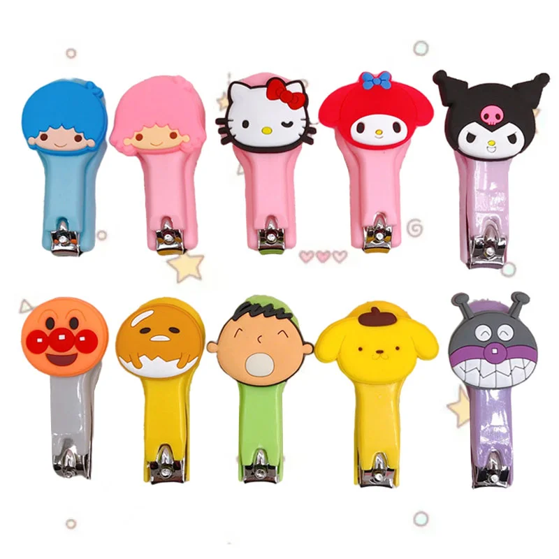

Sanrioed My Melody KT Cat Kuromi Cartoon Creative Doll Nail Clipper Kawaii Student Stainless Steel Nail Scissors Manicure Tool