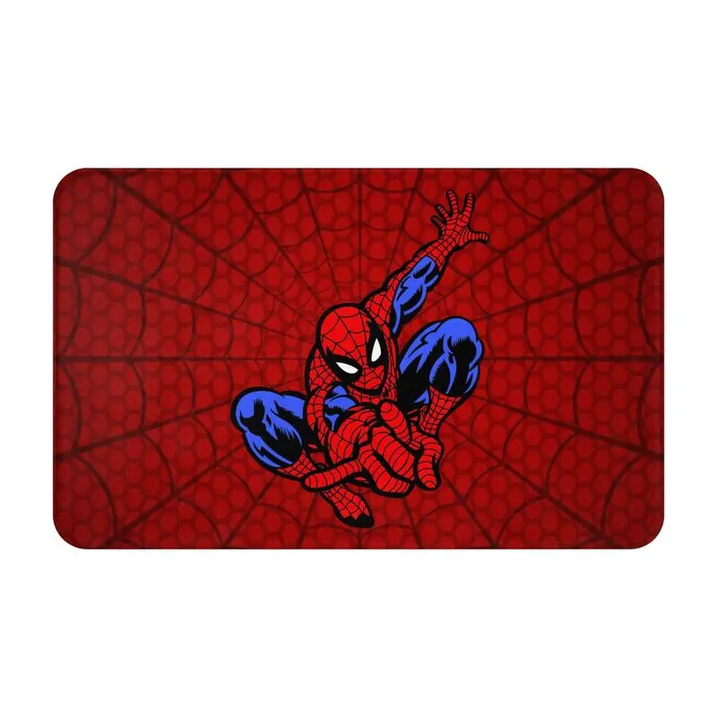 Custom Spider Man Web Front Door Mat Anti-Slip Indoor Waterproof Doormat Kitchen Bedroom Entrance Rug Carpet