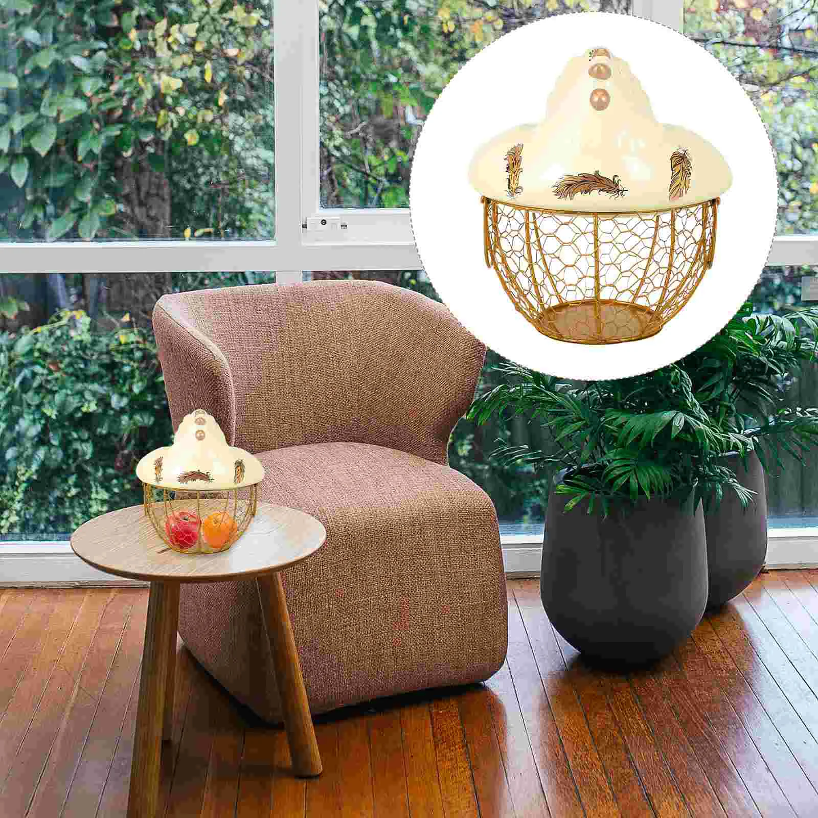 

1Pc Hen Storage Basket Farmhouse Style Egg Basket Decorative Kitchen Organizer