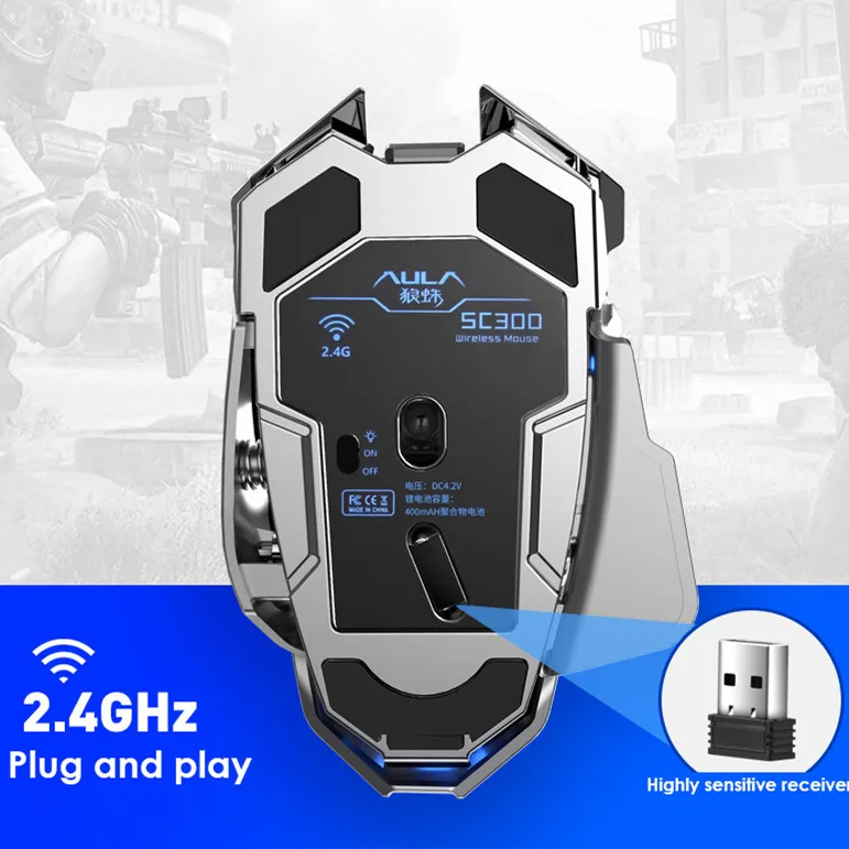 

New SC300 2.4Ghz Gaming Mouse Wireless Mouse ABS High Resolution USB Rechargeable Silent Office Mouse Game Mice For MacBook
