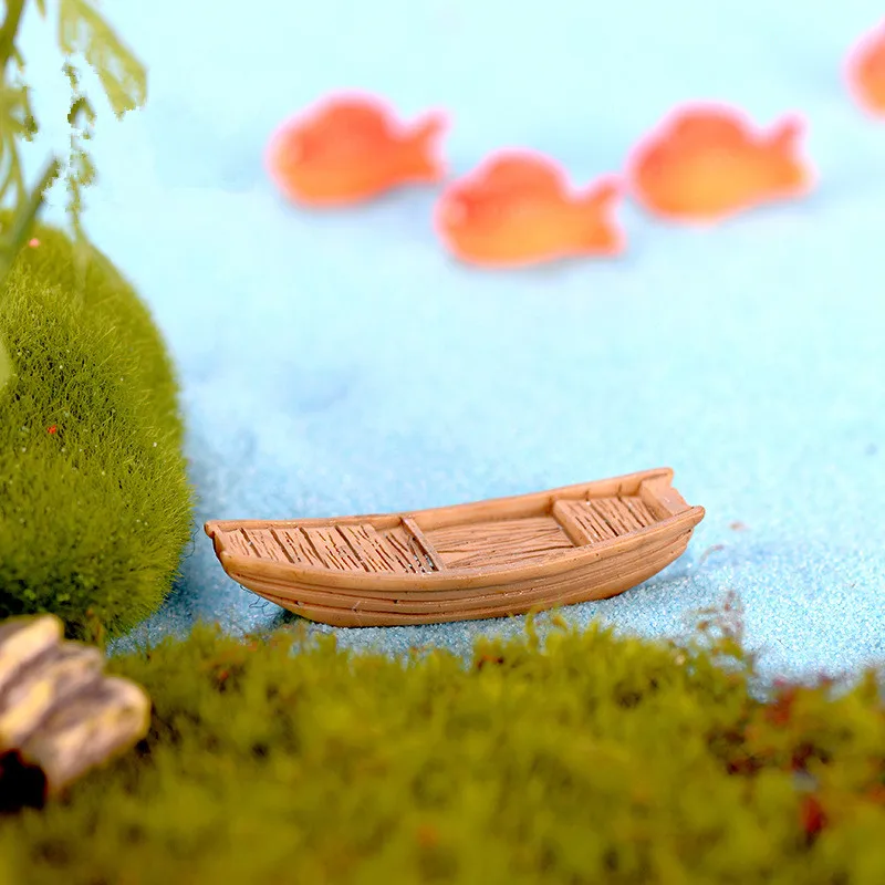 1 шт. миниатюрное искусственное мини-украшение из смолы статуэтка с лодкой