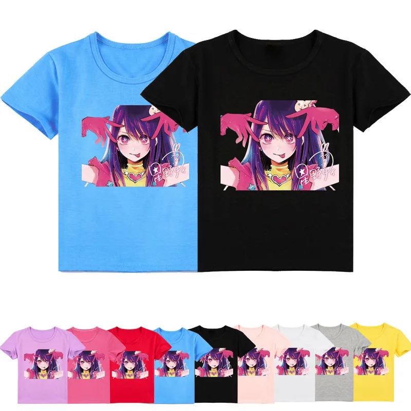 

tHoshino Ai Anime shirt OSHI NO KO T-shir Japanese Girls Clothing cosplay Kids Kawaii Cartoon Anime Harajuku Boys Graphic Tee