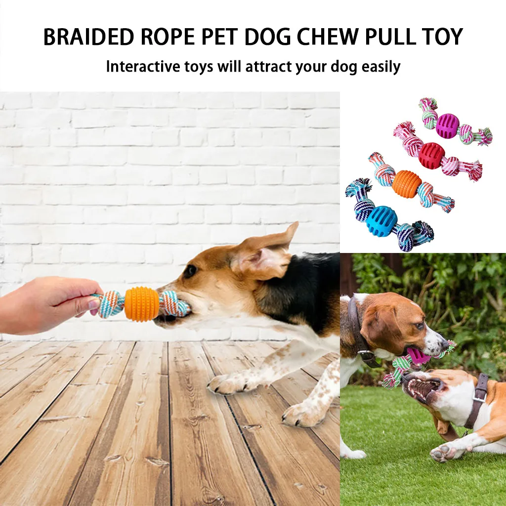 

Candy Shape Dog Toys Braid Rope Ball Pet Dog Pull Toy Aggressive Chewers Tooth Cleaning Pet Toy Trainning Toys