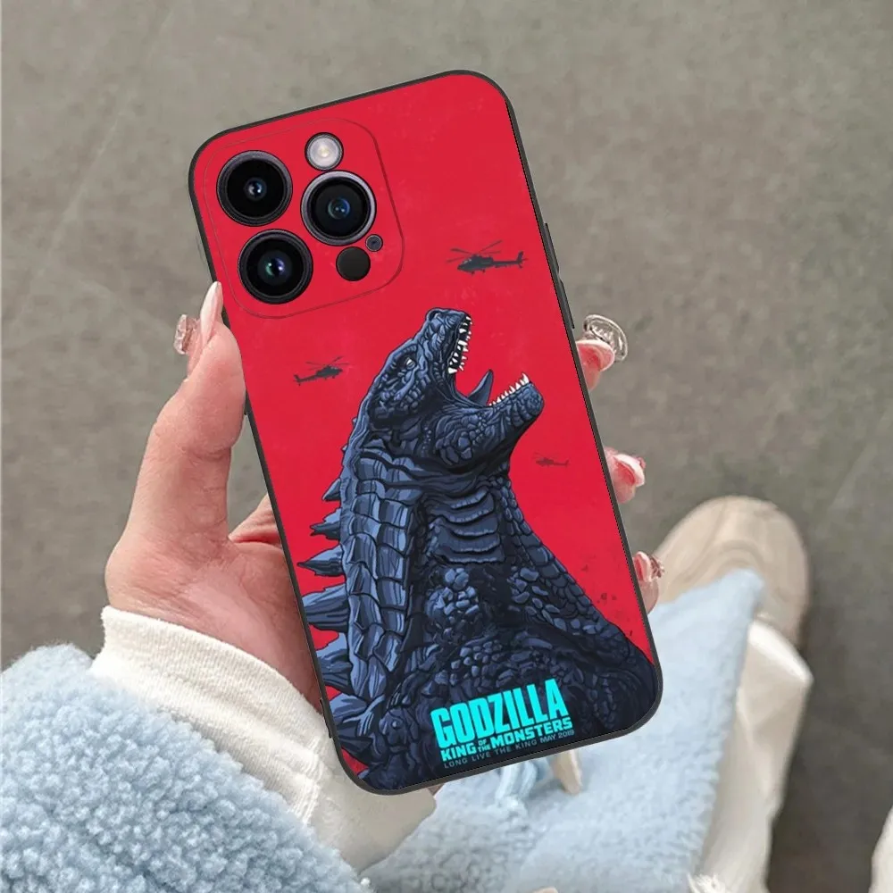 Japan Monster-G-Godzillas Phone Case For iPhone 16 15 14 13 12 11 Plus Pro Max XS X XR SE Mini 8 7 Soft Silicone Black Cover