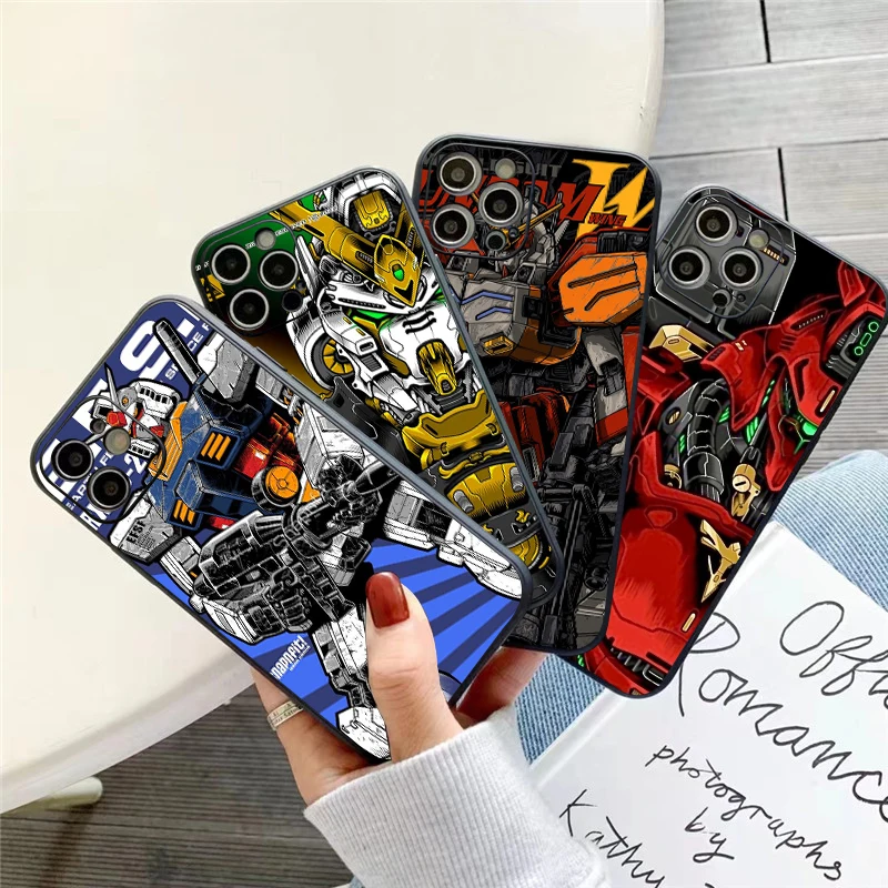 

GUNDAM Cool Phone Case For iPhone 11 13 12 Pro Max 12 13 Mini X XS XR MAX SE 6 7 8 Plus Black Funda Soft Back Liquid Silicon
