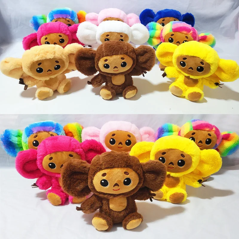 

Kwaii Cheburashka Plush Toy Big Eyes Monkey With Clothes Doll Russia Anime Baby Kid Sleep Appease Doll Toys For Children Girls