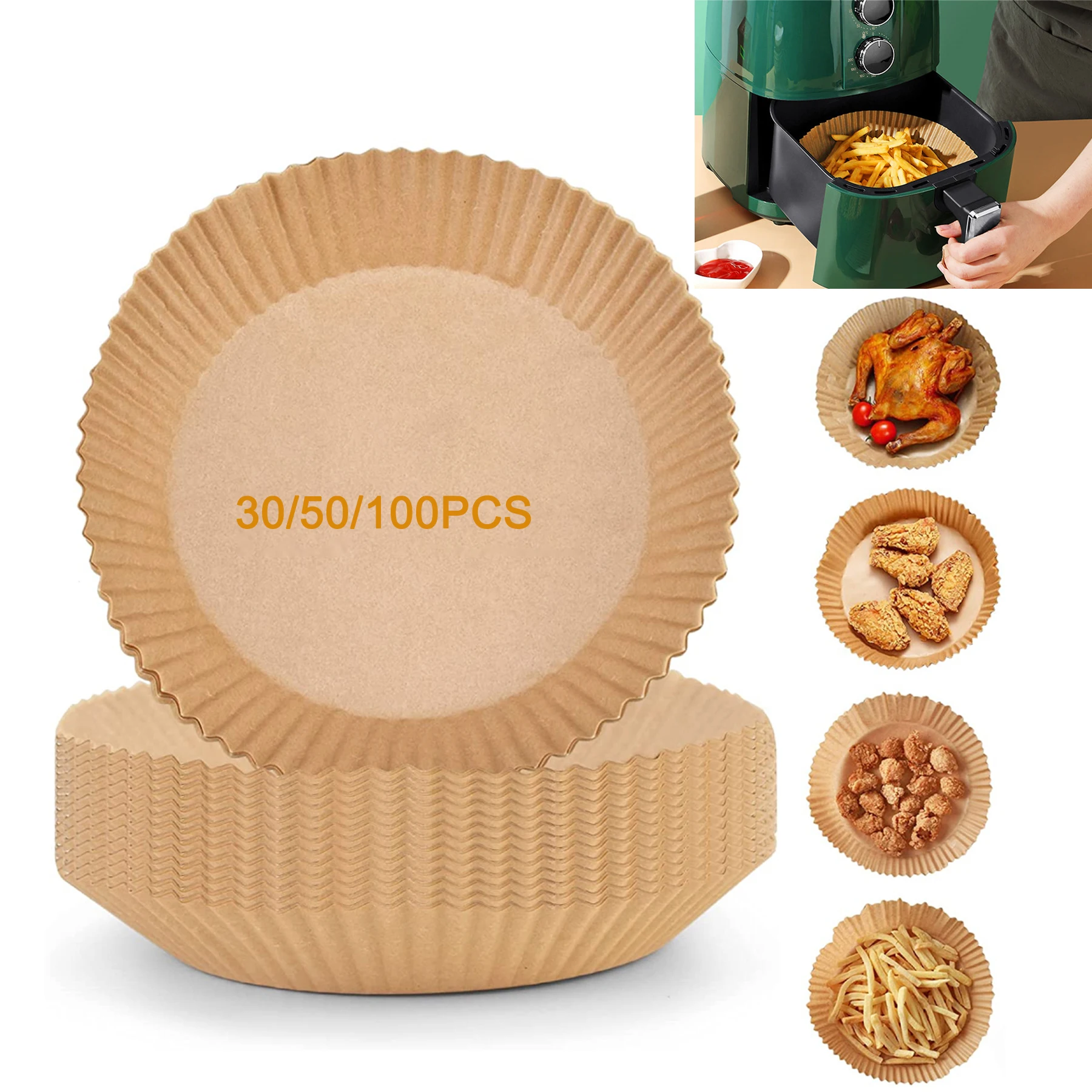 

30/50/100 шт., одноразовый поднос для фритюрницы