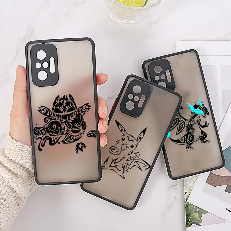 

Anime P-Pokemon-Gengar-Pikachus Phone Case For Xiaomi Redmi Note 11 Pro 8 9 10 Pro Back Cover Redmi 10C 9 9A 8 7A 6A Matte Cases
