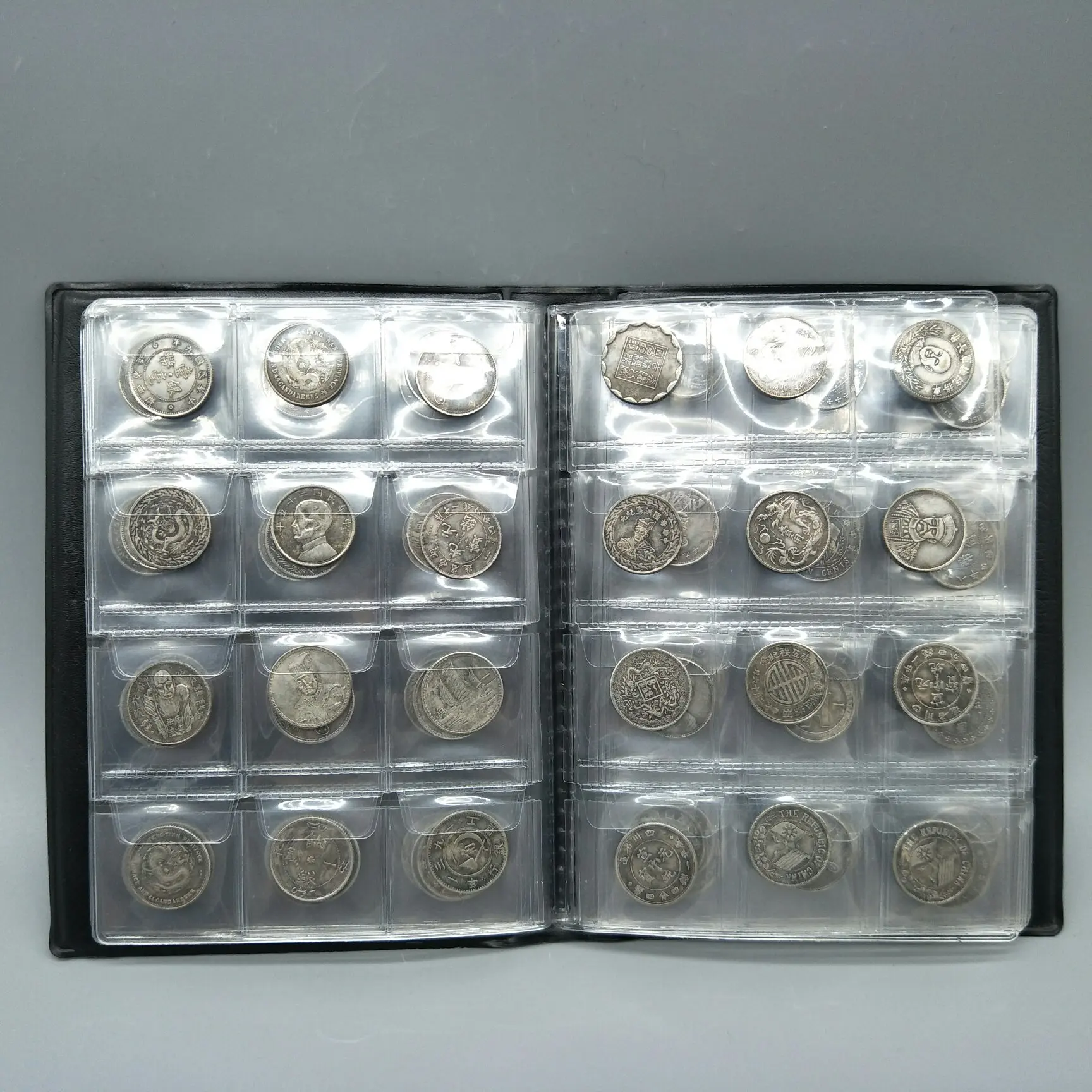 

120 штук/коллекция старых китайских монет, серебряная фотогалерея, металлическое украшение для дома ручной работы