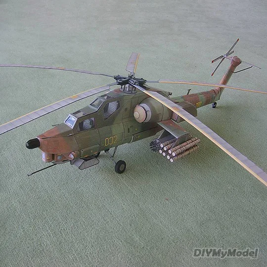 

DIYMyModeI 1: 33 Soviet mi-28 armed helicopter DIY Handcraft Paper Model KIT Handmade Toy Puzzles Gift Movie props