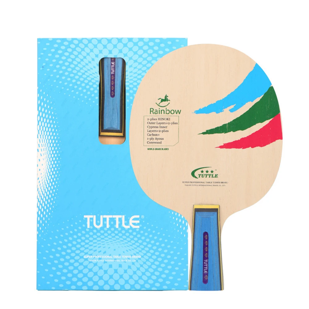 

Table Tennis Racket Bottom Plate Wood Table Tennis Blade 7 Ply Long Handle Ping Pong Blade Paddle Training Tool
