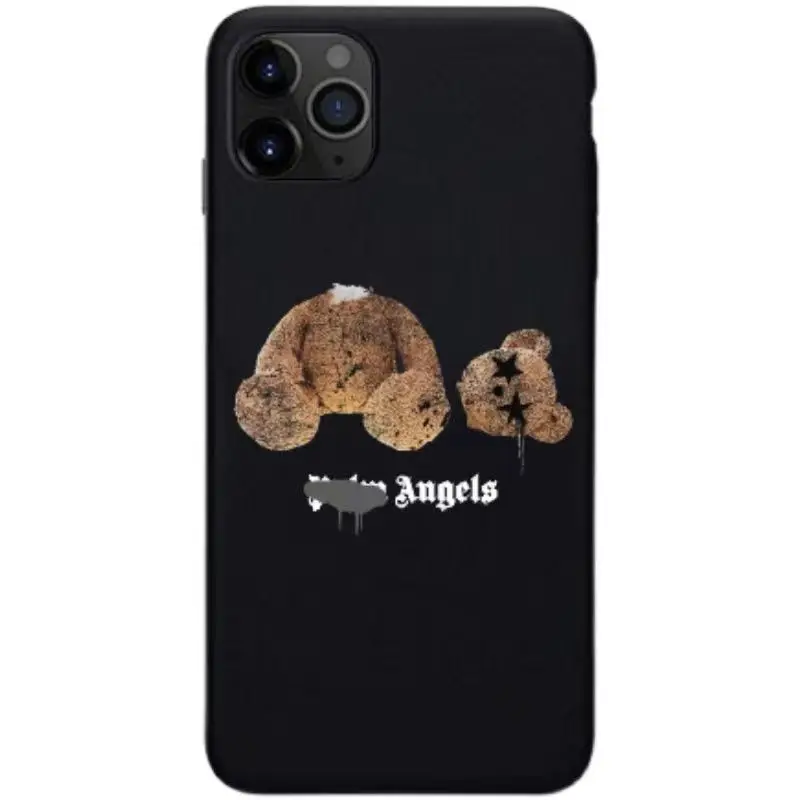 

Palm-Los Angeles Bear Phone Case Tempered Glass For iPhone 13 Pro Max 12 Mini 11 SE 2020 6S 7 8 Plus XS X XR Silicone Cover