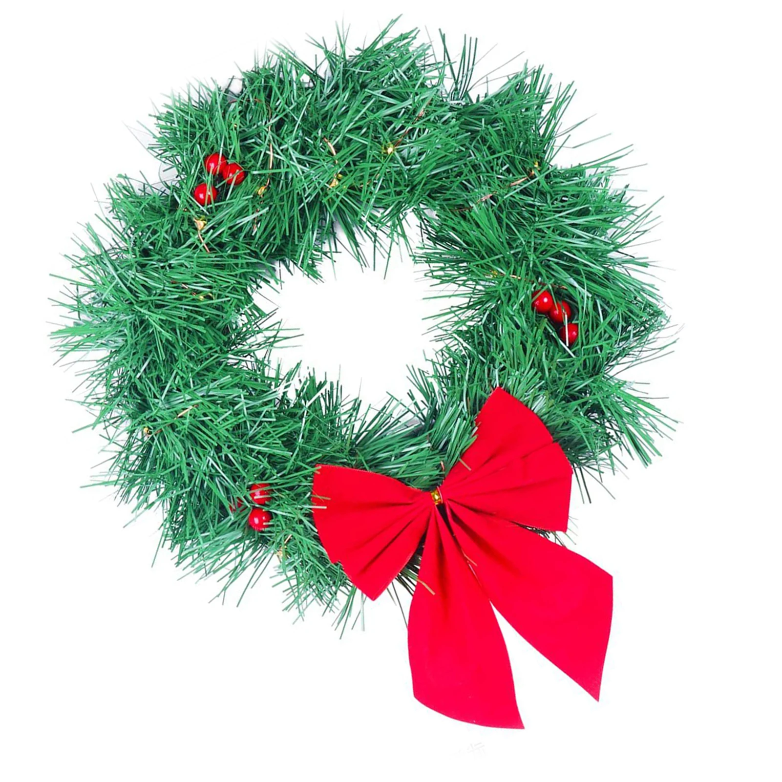 

Christmas Wreath Decorative LED Red Bow Car Wreath Artificial Leaves Car Wreath for Truck SUV Holiday Christmas Decorations