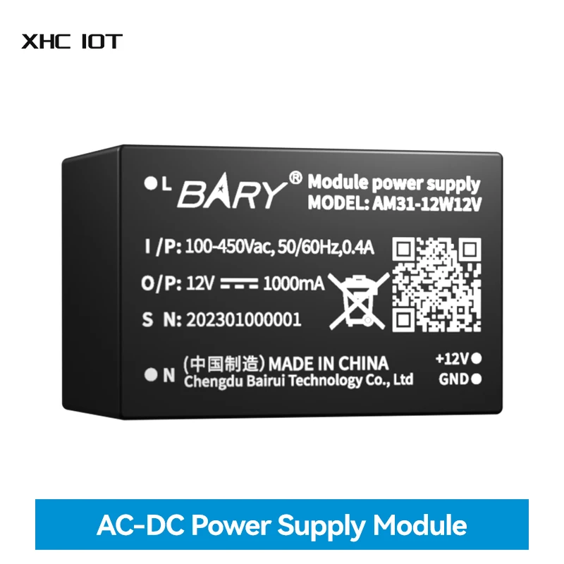 Фото Понижающий преобразователь AC-DC, модуль питания, защита от короткого замыкания, выход 24 В, 500 мА, входное напряжение 85 ~ 450 В XHCIOT AM31-12W24V №1