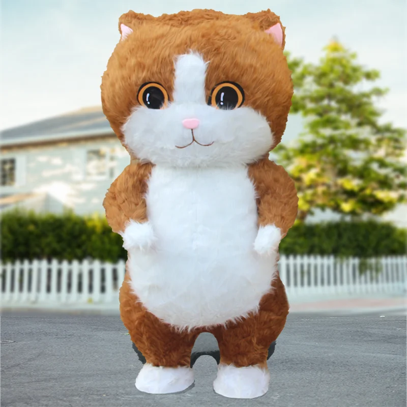 Надувной костюм с улыбкой плюшевый желтый и коричневый Тигры маткота костюмы