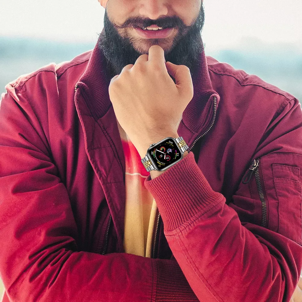 Metal strap for Apple watch 7 6 5 4 SE band 44mm 40mm Metal stainless steel replacement bracelet strap for iwatch 3 2 42mm 38mm