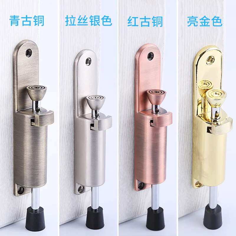

Stainless Steel Telescopic Door Stopper Silver Spring Loaded Step-On Door Holder Door Stops For Household Hardware