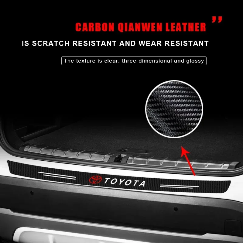 Наклейка на задний бампер автомобиля из углеродного волокна защитная пластина