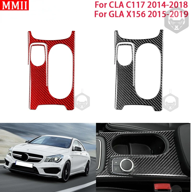 

MMII Real Carbon Fiber Interiors Car Center Control Panel Decoration Cover Sticker for Mercedes Benz CLA C117 GLA X156 2014-2019
