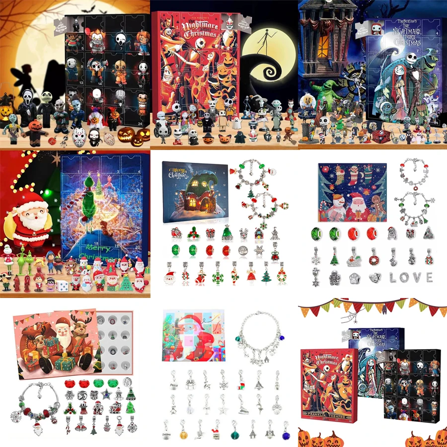 

24Pcs1Set Advent Calendar Christmas Halloween Countdown Calendar 24 Days Christmas Blind Box DIY For Kids Adult Toys Decor Gifts