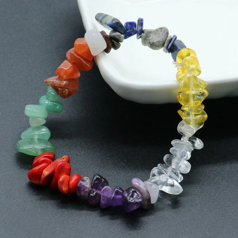 Браслеты с кристаллами гравия в богемном стиле 7 Чакр подарок цветные украшения