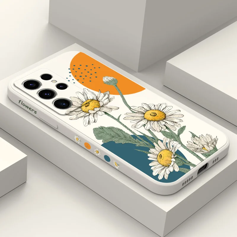 

Wild Daisies Phone Case For Samsung Galaxy S23 S22 S21 S20 S10 S10E S9 Ultra Plus FE Note 20 Ultra 10 9 Plus Cover