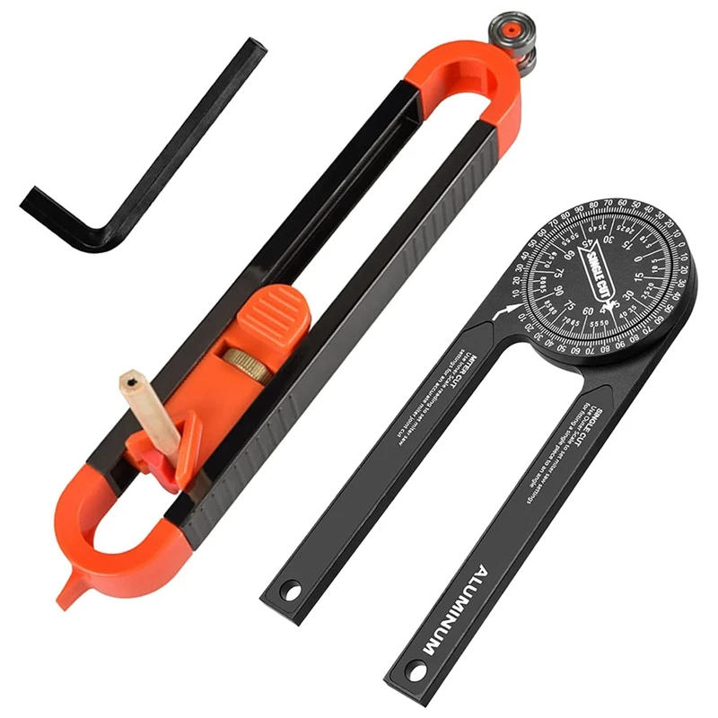 

TOP Contour Gauge & Mitre Saw Protractor Precise Profile Tool With Adjustable Lock And Precision Mitre Gauge For Carpenters