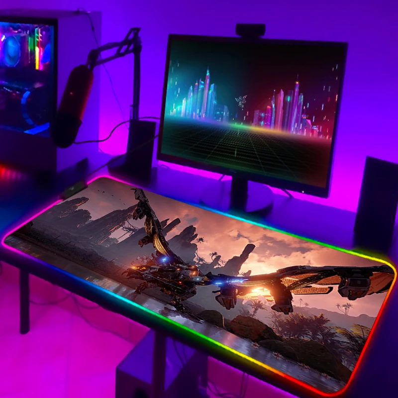 Фото Игровой коврик для мыши RGB Apex Legends, настольная защита, аксессуары для аниме, коврик с подсветкой, Игровая клавиатура, Настольный коврик для компьютерного стола, коврик для мыши, ПК №3