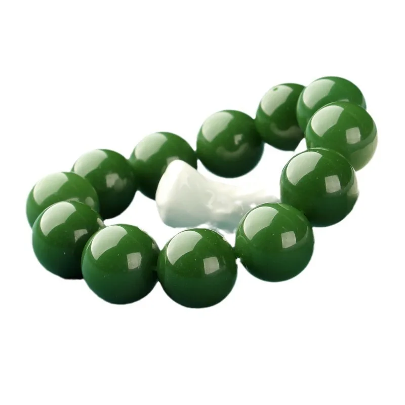 Наружный монгольский имитация Hetian Green Qiemo сахарный цвет белый нефритовый браслет