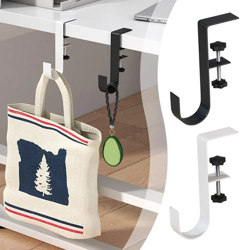 

Adjustable Desk Edge Hook Without Punching Office Desktop Backpack Bag Edge Storage Hook Hanging Student Hanging Hook F6E0