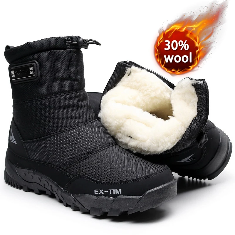 S Hiking Boots Snow Boots Plus Velvet Warm Side Zipper Outdo