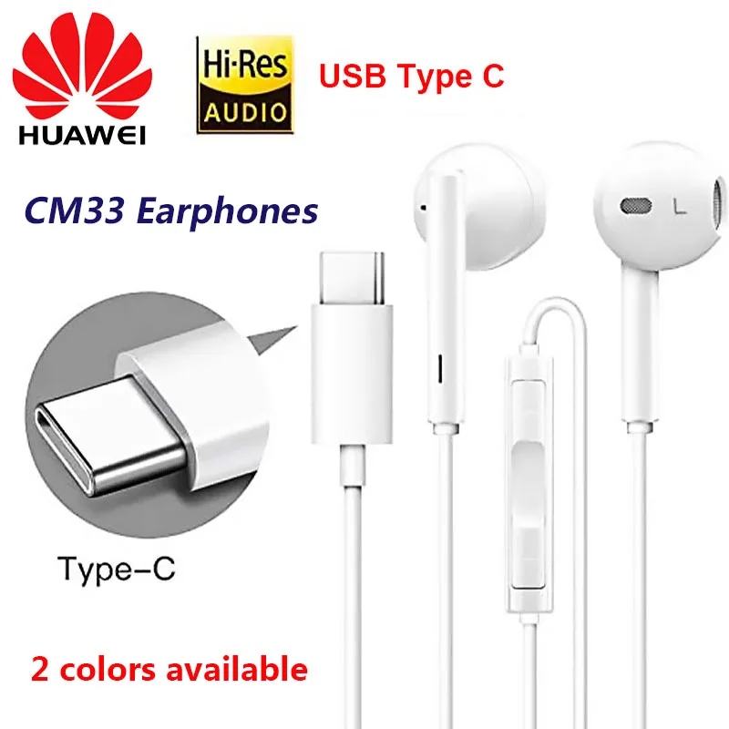 Оригинальные наушники HUAWEI CM33 USB Type-C наушники-вкладыши гарнитура с микрофоном для