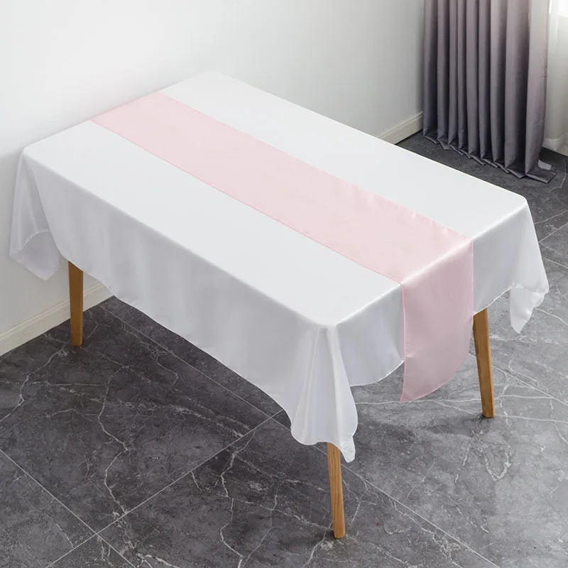 

1pcs Satin Gold Pink Table Runners For Christmas Wedding Decoration Birthday Wedding Party Home Tea Table Runner Table Cover