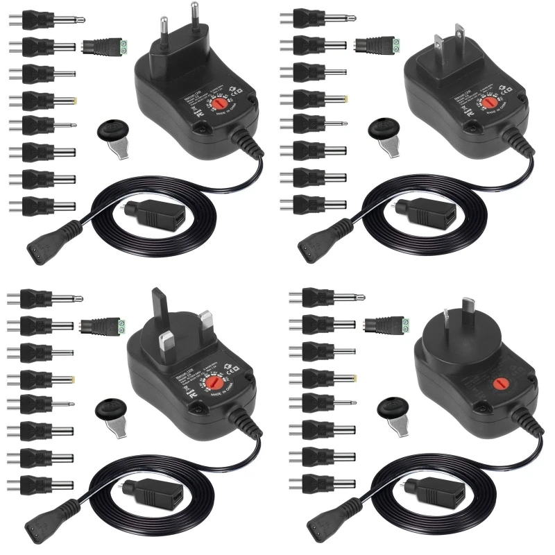 

12W 3V 4.5V 5V 6V 7.5V 9V 12V AC Adapter Power Supply for Router LED Light